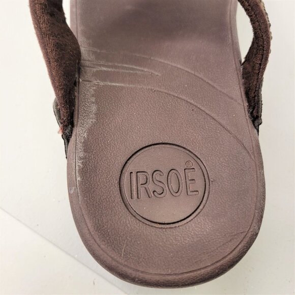 BROWN Size 8 Gold Crystal Women Sandals Wedge Heel Arch Support Comfy Flip Flops - Picture 15 of 15